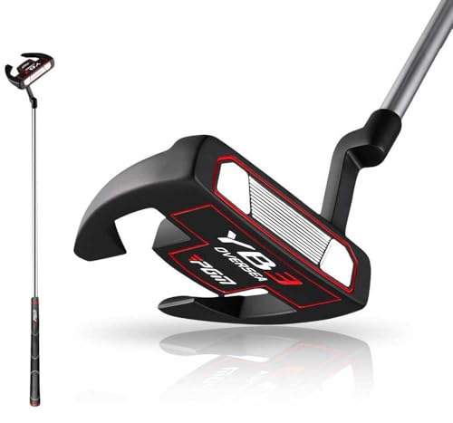 Putter deportivo para palos de golf para hombres y mujeres, para diestros, con barra de acero de 3 grados y línea de puntería (palo de golf)