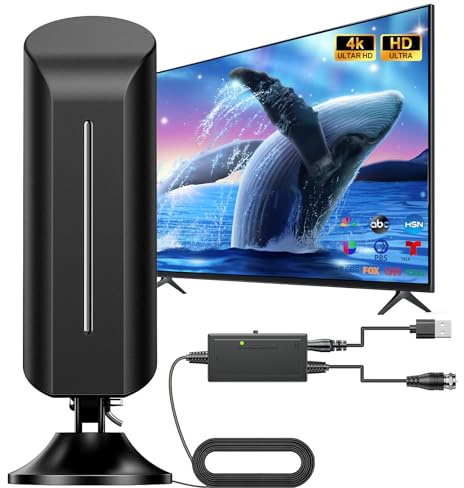 2026 TV Antenna Indoor Antenna for Smart TV for Long Range Reception and All Smart TVs HD Digital Antenna with Amplifier Signal Booster for Local Channels Supports 4K 1080p