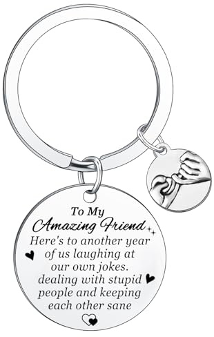 Hgreiwgk Funny Friend Keyring Friendship Gifts for Women Men Best Friend Birthday Gifts for Bestie Gift To My Amazing Friend Key Ring
