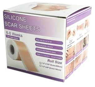 Fogli Cicatriziali in Silicone, Cerotti Silicone per Cicatrici Riutilizzabili, 4cm x 150cm, Tratta tutte le Cicatrici Causate da Cesareo, Chirurgia, Ustioni, Cheloidi, Acne e Altro.