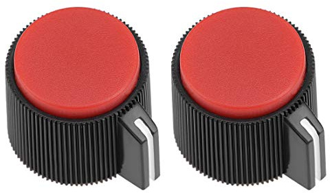 Sourcing Map Potentiometer mit Drehknopf, 6 mm, Kunststoff, 5 Stück, red-2pcs