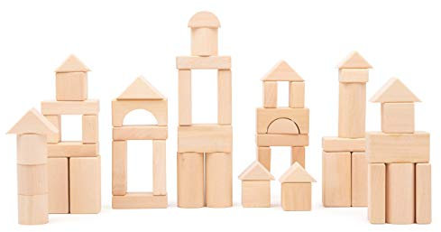 small foot Holzbausteine Natur aus Holz, mit vielen unterschiedlichen Blockformen, 50-teilig, ab 3 Jahren, 11396