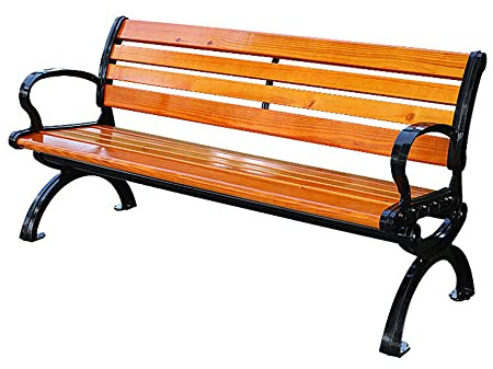 Geling Gartenbank Aus Massivem Teakholz, Parkbank Mit Rückenlehne, 3-Sitzer in Holzoptik, Extra Stabil,with backrest,120cm