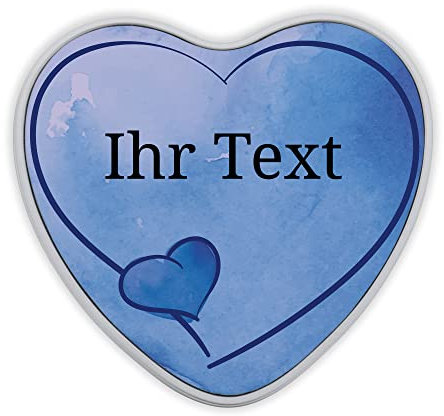 STEMPEL-FABRIK – personalisierbare Herzdose in blau – Geschenkdose in Herzform – Keksdose, Metalldose, Plätzchendose – Geschenkidee zum Valentinstag und Geburtstag – Aufbewahrungsbox