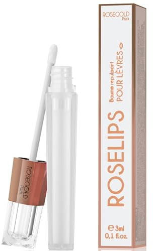 ROSEGOLD ROSELIPS Pflegebalsam mit Hyaluronsäure für Lippen, Pflege für pralle und feuchtigkeitsspendende Lippen, 98% natürlich, ohne Hormon, ohne Parfüm - Vegan (1 Monat)
