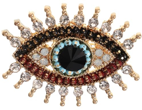 Gadpiparty Blue Evil Eye Brooch Pin - Crystal Rhinestone Lapel Pin for Scarves, Shawls & Jackets | Good Luck Charm for Weddings, Parties & Everyday Wear