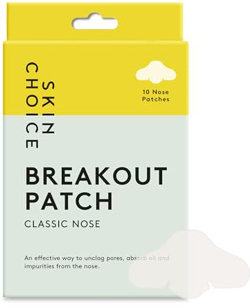 SKIN CHOICE Pore Strips - Breakout Patch XL Hydrocolloid Nose Strips to Unclog and Shrink Pores, Nose Patch Absorbs Oil, Acne Pimple Spot Blackhead Remover, Vegan (10 Count)