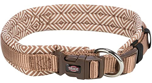 Trixie Premium Halsband mit Neoprenpolsterung, extra breit, L-XL, Ethnische Motive/Karamell, 56-62 cm/25 mm
