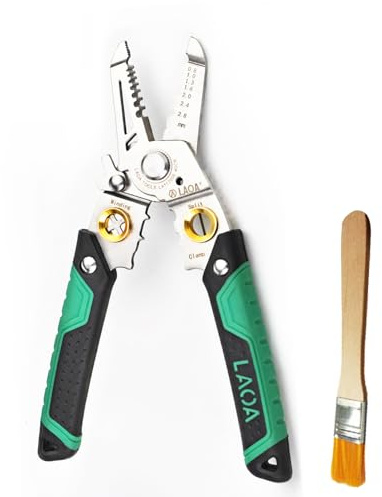 LAOA Abisolierzange Kabelschneider 1-4 mm² Abisolierholzschraube M3 M4 Nagelschneiden Crimpen Elektriker Handwerkzeuge, 22,9 cm 320919 (LA112006)