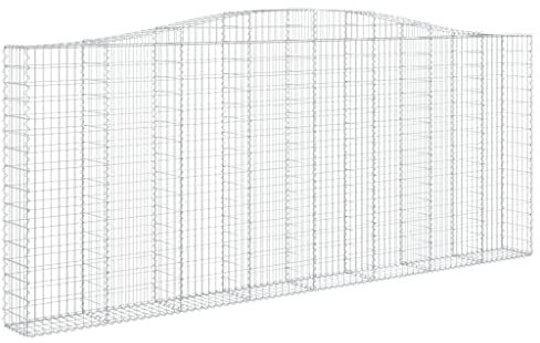vidaXL Panier de Gabions Arqué Cage à Gabion Mur de Gabion Panier à Pierre Gabion pour Pierre Jardin Patio Extérieur 400x30x160/180 cm Fer Galvanisé