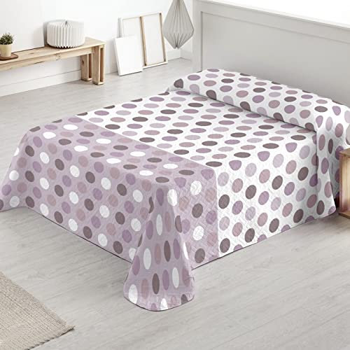 MERCURY TEXTIL- Colcha Bouti Rombos para Verano y Entretiempo 100% Poliéster. Colchas Cubre Cama Fina, Ligera y Suave. (Cama 90-180x260cm, Circulos Lila)