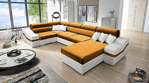 Ecksofa Bob MAXI mit Schlaffunktion: Bestes Schlafsofa & Eckcouch mit Bettkasten für Wohnzimmer. Entdecken Sie unsere hochwertige Wohnlandschaft mit praktischem Bettkasten. (LINKS, RIVIERA 41 + EKJ I)