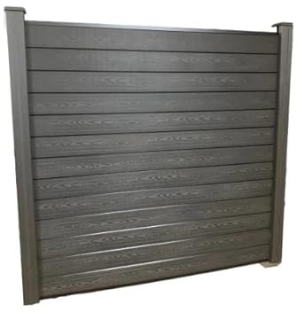 WL Composites Versatile Composite Fence Panels for Garden and Driveways- Various Heights and Colours (4ft, 5ft, 6ft), Fence Post and Panels for Garden (One Post) (6ft, Charcoal Black)