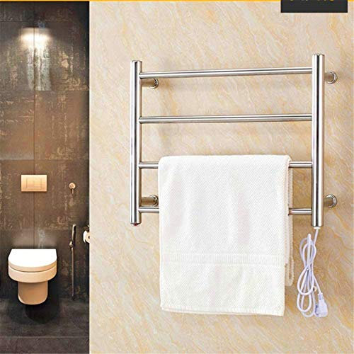 Scaldasalviette da parete per bagno Scaldasalviette, Scaldasalviette, Portasciugamani elettrico Moderno montato a parete in acciaio inossidabile nichel spazzolato Sicurezza Riscaldatore a risparmio