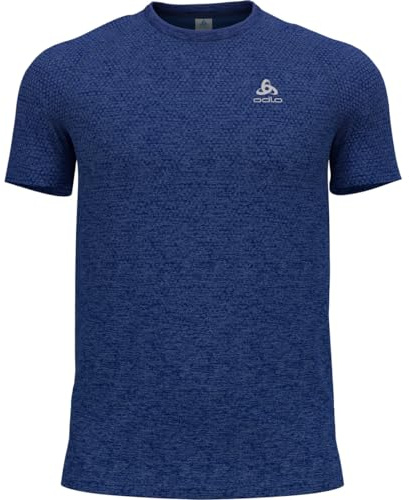 Odlo Essential Seamless Camicia da Corsa Uomini Blu Scuro - Limoges Melange XL