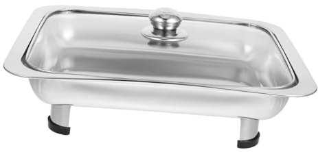 Buffet De Acero Servidor De Cocina Calientacamas para Hostelería Sartén Cuadrada Servidores De Buffet y Bandeja Buffet De Estufa De Acero Inoxidable Olla Caliente Banquete