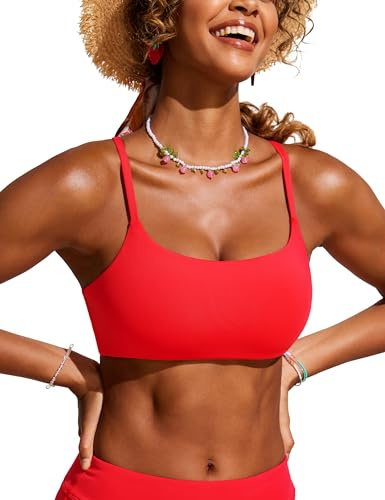 CRZ YOGA Damskie Koszulki bikini D-DD Regulowane paski Spaghetti Suit kąpielowy Wyściełany strój kąpielowy Biustonosz Sportowy Djupröd L