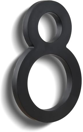 HASWARE Numeri civici eleganti in ABS da 15 cm, design elegante nero, resistenti e facili da installare (nero, 8)