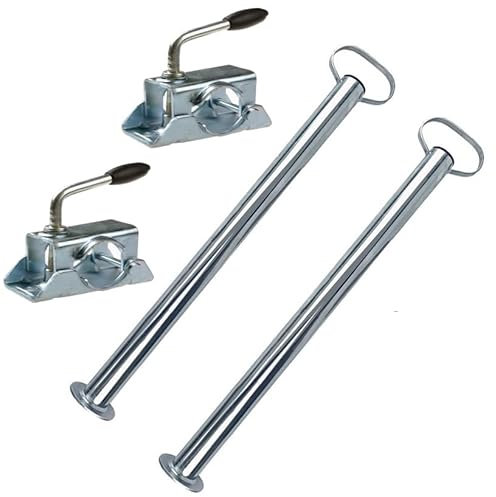 HEYOUTH Supporto per rimorchio Altezza Regolabile 480-700mm,2 Piedini di Supporto e 2 staffe di Bloccaggio Ø48mm,per rimorchio, Trailer, Caravan