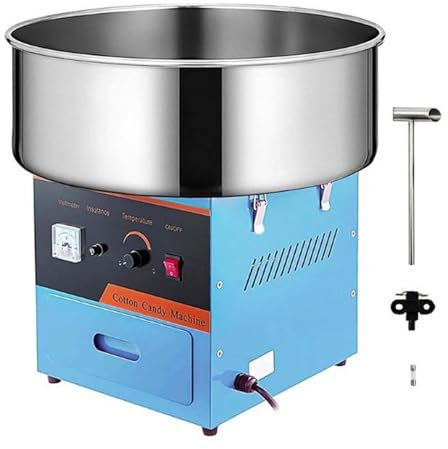 Máquina Eléctrica de Algodón de Azúcar, Máquina de Hilo de Azúcar Comercial de 1000 W con Tazón de Acero Inoxidable, Cuchara de Azúcar y Cajón, Máquina de Hilo de Azúcar para Fiestas Grandes, Máquina