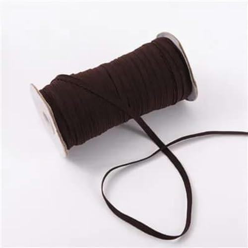 Bandas elásticas planas de colores de 3,0 mm y 6 mm, banda de goma elástica de alta elasticidad, cinta de licra, adorno de costura, banda para cinturón, accesorio para prendas de vestir, café, 6 mm,