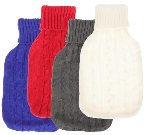 TOVINANNA 4stücke Strickhülle für Wärmflasche Wärmende Outdoor-handwärmerhülle Bequeme Ersatz-strickhülle Gestrickt Schöne Strickbeutel für Wärmflasche Abnehmbarer Strickbeutel