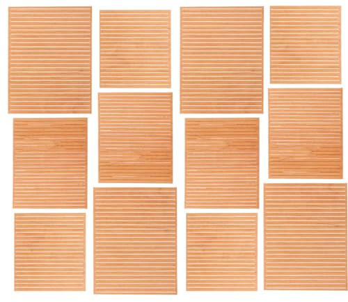 Toyvian 80Pcs Solid Wood Boat Decking Strips for DIY Miniature Sailboat Flooring Dollhouse Accessories Sea Decking Material