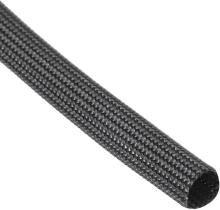 sourcing map Insulation Cable Protector, 9.8Ft-7mm High Temp Fiberglass Sleeve Black