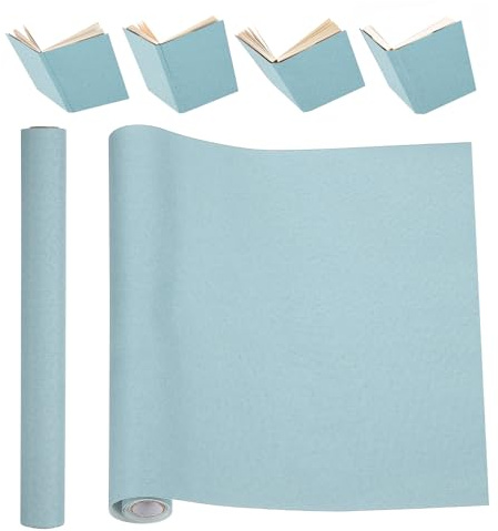 PATIKIL Tela para Encuadernación, Tela para Libros de 51 x 11 Pulgadas con Respaldo de Papel para Reparación y Encuadernación, Azul Claro