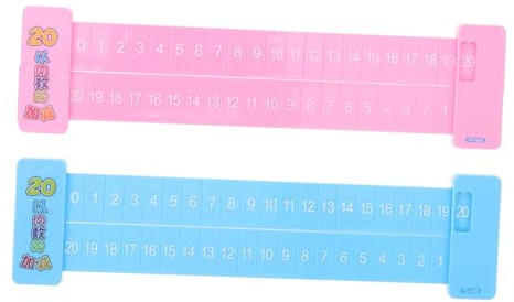 Règle D’addition et Soustraction pour Garçon et Filles, Plastique, 2 Pièces | Rail Scientifique, Chiffres Clairs, Non Déformable, Apprentissage Arithmétique, Bleu et Rose