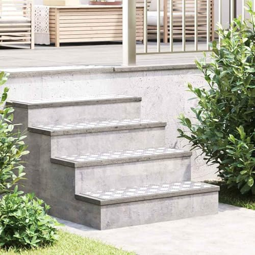 Gecheer Plaque à damier en aluminium 2 pièces antidérapante 75 x 25 cmPlinthe Escalier Argent