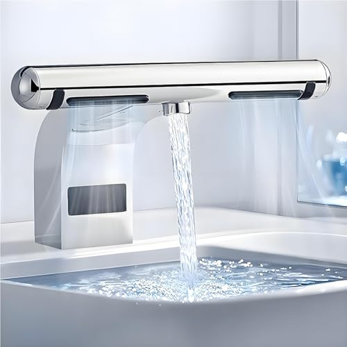 GJBMXSM Robinet à Capteur 2 en 1 avec Sèche-Mains, Lavage Et Séchage Automatiques sans Contact, Sèche-Mains Haute Vitesse Induction d'air Chaud/Froid, pour Toilettes Publiques Et Cuisines