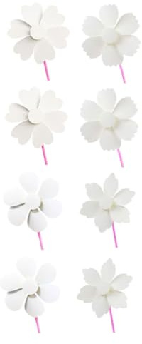 HONMEET 8pcs Unfinished Pinwheels for Kids DIY Painting Craft Toy with Paper and Plastic Material, Promoting Imagination and Colour Recognition, Gift for Children’s Outdoor Style