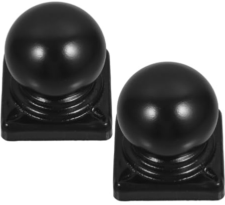 MAGICLULU 2 Pièces Chapeau Poteau Rond Fer Noir Capuchons Décoratifs Résistants aux Intempéries pour Poteaux Carrés Embouts Métalliques pour Balustrades et Clôtures