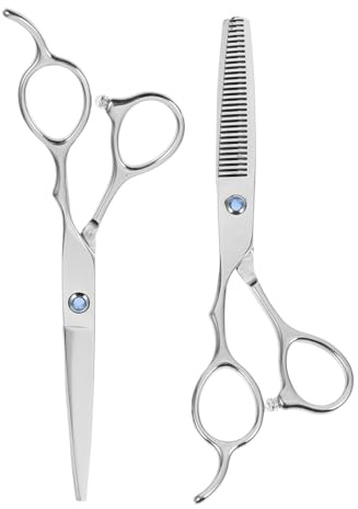 JOINPAYA 2 Stück Edelstahl Haarschneide für Linkshänder 6 Zoll Friseurschere Effilierschere Langlebig Präzise Schneidewerkzeuge für Salon und Heimgebrauch