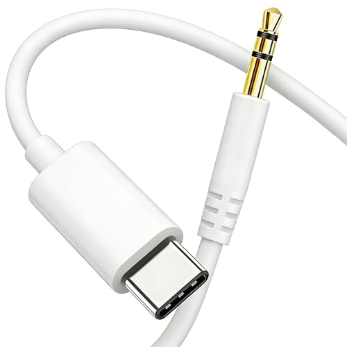 Weatwo Aux to USB C, 1.4M Type C to 3.5mm Male Aux Cord - White | USB-C to to 3.5mm Adapter Compatible with iPhone 17/16/15Pro/Pro Max, Galaxy, Samsung S21 S20 Ultra Note 20 for Car Stereo