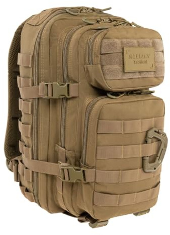 BRYTZKY Tactical Polygon Small 20L Zaino Tattico – Coyote | Zaino Outdoor Uomo | Con Sistema MOLLE & Tasca per Sacca Idratazione | Ideale per Trekking, Sport & Uso Quotidiano | 42×20×25 cm