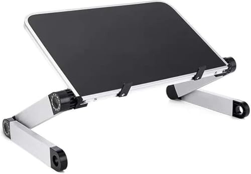 Vikbart laptop-skrivbord för säng, bärbart justerbart ergonomiskt brickbord för läsning, skriva, arbeta och äta