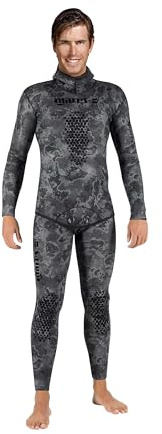 Mares Men's Explorer Camo Black 5mm Neoprene Freediving Spearfishing Wetsuit Jacket - Long Sleeve No Zip Anatomical Design Wetsuit Top, S6