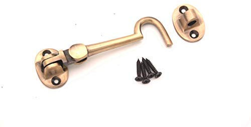 Infinity Decor Heavy Duty Polished Chrome4 (100mm) Cabin Hook & Eye Silent Catch Door Latch Lock for Gate Shed Patio Window Garden Gate