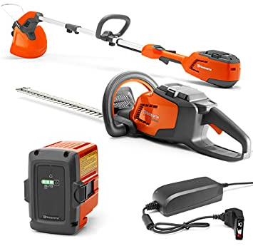 Husqvarna 967957201 Akku Heckenschere 115iHD45 + Trimmer 115iL + QC80 + BLi10