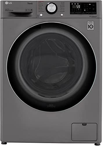 LG WM3555HVA 2.4 Cu. Ft. Smart Wi‑Fi Enabled Front-Load All-in-One Washer/Dryer Combo – Compact, Energy-Efficient Laundry Solution, White
