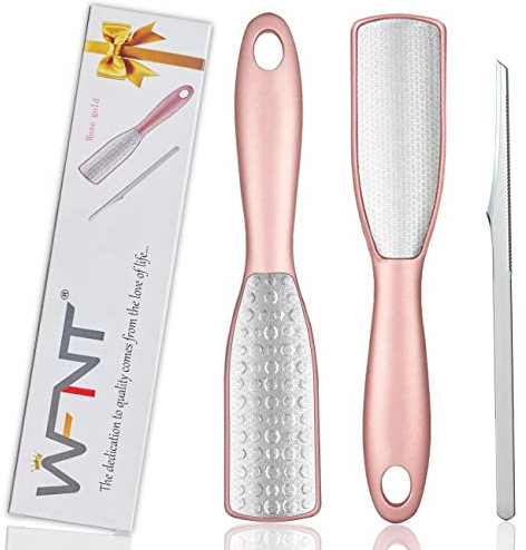 WFNT Hornhautentferner, Hornhautfeile, Hornhautschaber, Fußschaber Kann zur Fußpflege verwendet werden, Fußfeile Kann nass oder trocken verwendet werden (rose gold)