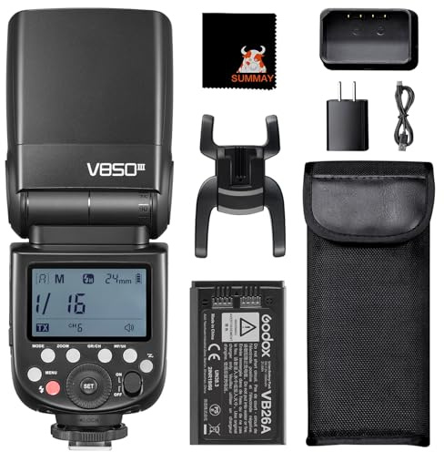 GODOX V850III Kamerablitz 1/8000s HSS 7,2V/2600mAh Akku 1,5s Recyclingzeit 450 Blitze mit voller Leistung für Canon Nikon Sony Olympus Panasonic Fuji