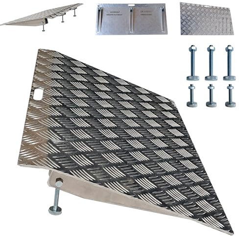 WORHAN Rampa di Soglia Alluminio Anodizzato Rigida Piattaforma di Carico Altezza Regolabile Superficie Antiscivolo 1TR70