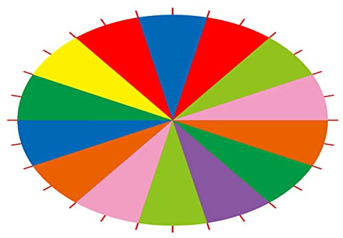 SPYMINNPOO Regenbogen Schwungtuch, 3/3,6/6 Meter Bunt Fallschirm für Kinder Spielzeug, Mehrfarbiges Partyspiel Fallschirmspiel für Kinder Familie Outdoor Spiel (3m/9.8ft)