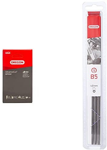 Oregon AdvanceCut 90PX Chaîne de tronçonneuse pour équiper les Elagueuses 25 cm Einhell, Gardol, Matrix, Mr. Gardener, Pattfield, 40 Maillons Entraineurs & Q70509C Pack de 3 Limes rondes 4,0 mm