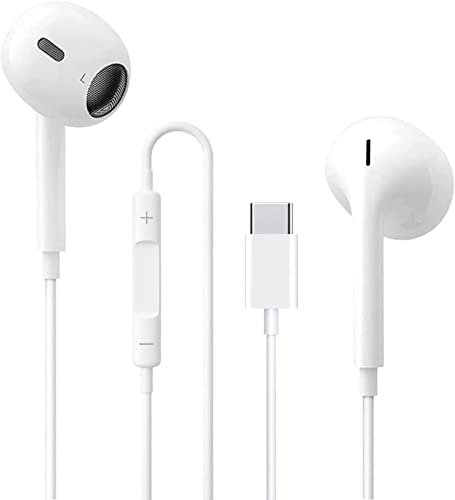 Ecouteurs USB Type C Intra Auriculaires avec Micro (Hi-Res) et contrôle du Volume pour Samsung S20,iPad Pro 2018,Huawei P30 P40,OnePlus,Google Pixel 5/4/3 et Autres périphériques d'interface de Type C