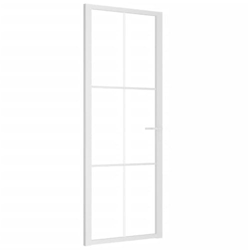 vidaXL Puerta Interior Corredera Entrada Corrediza Deslizante Cuarto de Baño Sala de Estar Salón Habitación Vidrio ESG y Aluminio Blanco