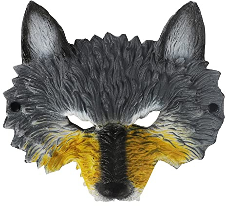 Halloween Dämon Teufel Maske - Horror Halbgesicht Maskerade Schaum Gruselig Rot Widder Horn für Monster Cosplay Kostüm